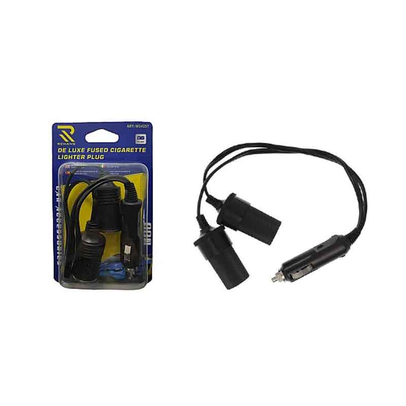 Rchang Αντάπτορας Αναπτήρα Αυτοκινήτου 41.4cm 12/24V με 2 Παροχές W14257- Fuded Cigarette Lighter Plug