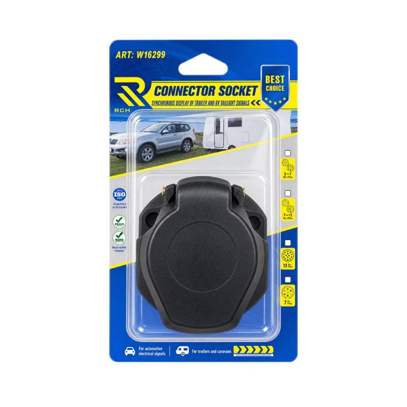 Rchang Πρίζα Κοτσαδόρου 7 Πόλων 12V/24V για Τρέιλερ & Τροχόσπιτα - 7 Pin Trailer & Caravan Connector Socket