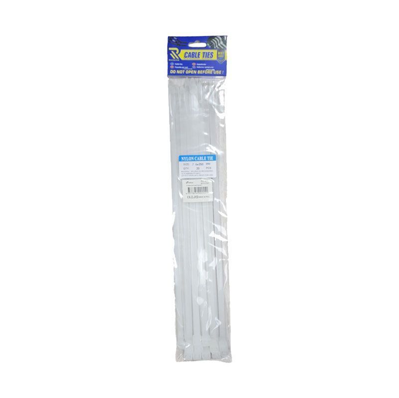 Rchang  Δεματικά καλωδίων 7.6x350mm 20τμχ λευκά - White Cable Ties