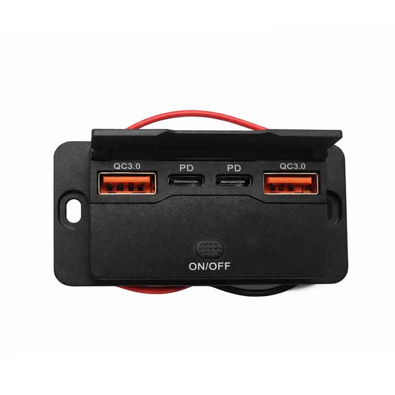 Rchang Φορτιστής Αυτοκινήτου 4 Θύρες USB QC3.0 & PD με Διακόπτη On Off – Car USB Charger QC3.0 & PD with On Off Switch
