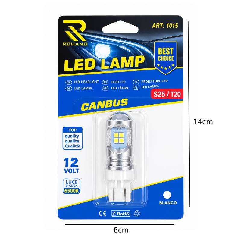 Rchang Λάμπα Αυτοκινήτου LED CANBUS S25/T20 12V 6500K Λευκό Φως - Car LED CANBUS Bulb