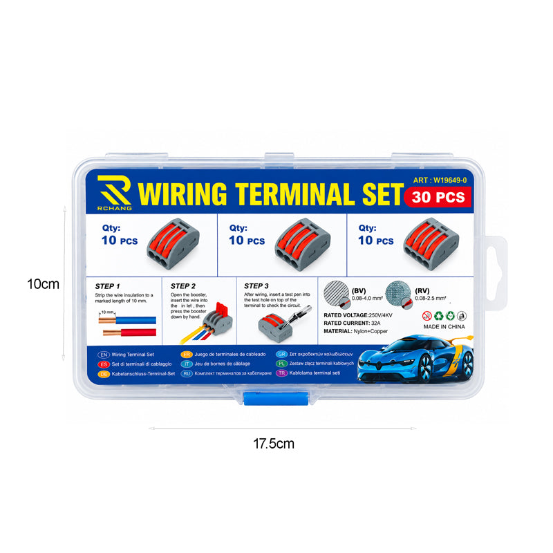 Rchang Σετ Ταχυσύνδεσμοι Καλωδίων με Μοχλό 250V 32A W19649-0 - Lever Wire Connector Set 250V 32A