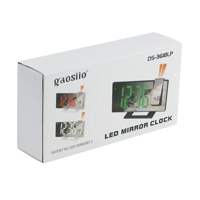 Gaosiio LED ρολόι με προτζέκτορα και οθόνη καθρέφτη DS-3618LP - LED Mirror Clock
