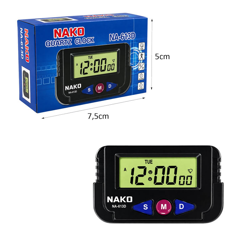 NAKO Ψηφιακό Ρολόι Ξυπνητήρι με Οθόνη LCD και Ένδειξη Ημέρας -  Digital Alarm Clock with LCD Display and Day Indicator