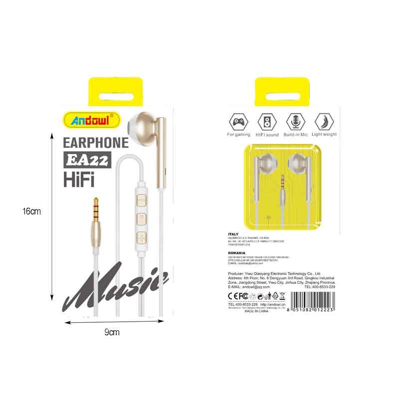 Andowl Ενσύρματα Ακουστικά με AUX EA22 - Earphone