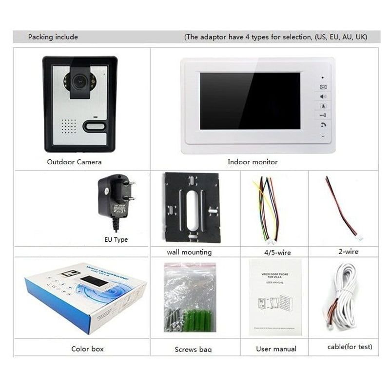 V70F Σετ Θυροτηλεόραση με Έγχρωμη Οθόνη 7" - Video doorphone for villa