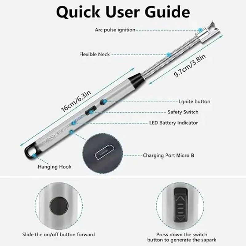 Ηλεκτρικός Αντιανεμικός Αναπτήρας Εύκαμπτος USB - USB Electric Arc BBQ Lighter