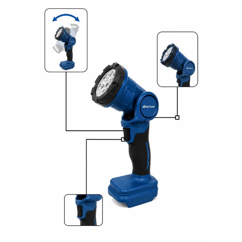 GENAI Επαναφορτιζόμενος LED Φακός Εργασίας 48V GN-722 - LED Work Light