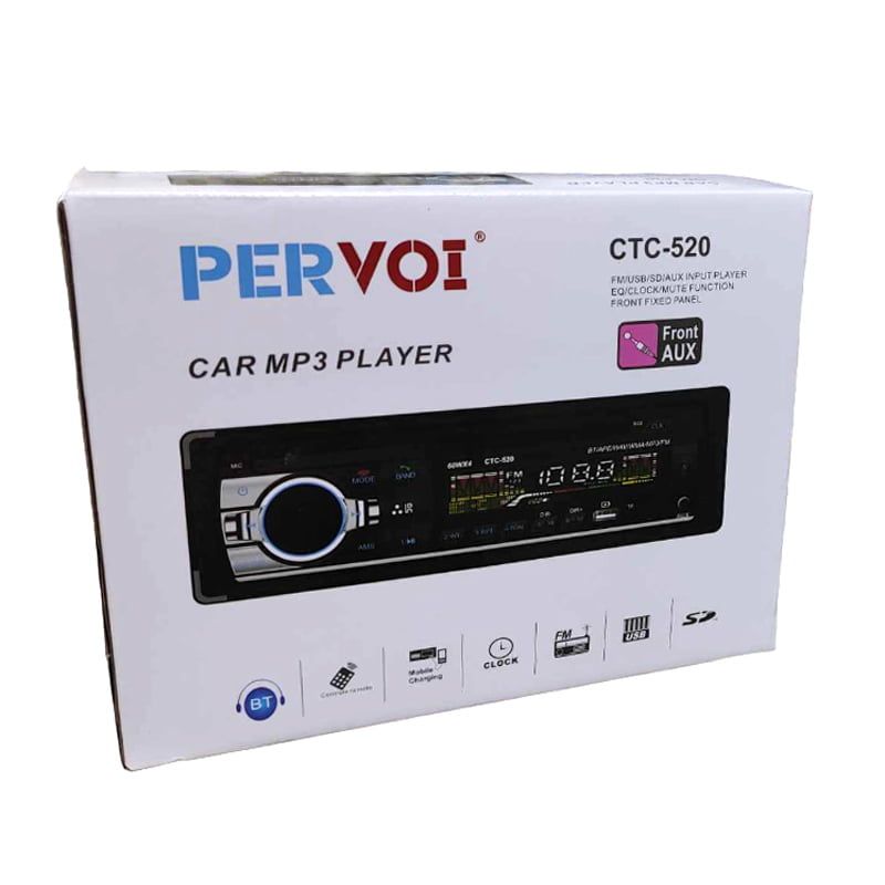 PerVoi MP3 player αυτοκινήτου USB, SD, FM, BT, Clock, Aux CTC-520 - Car MP3 player