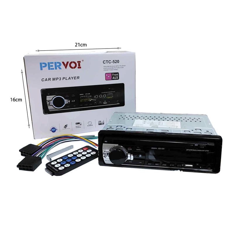 PerVoi MP3 player αυτοκινήτου USB, SD, FM, BT, Clock, Aux CTC-520 - Car MP3 player