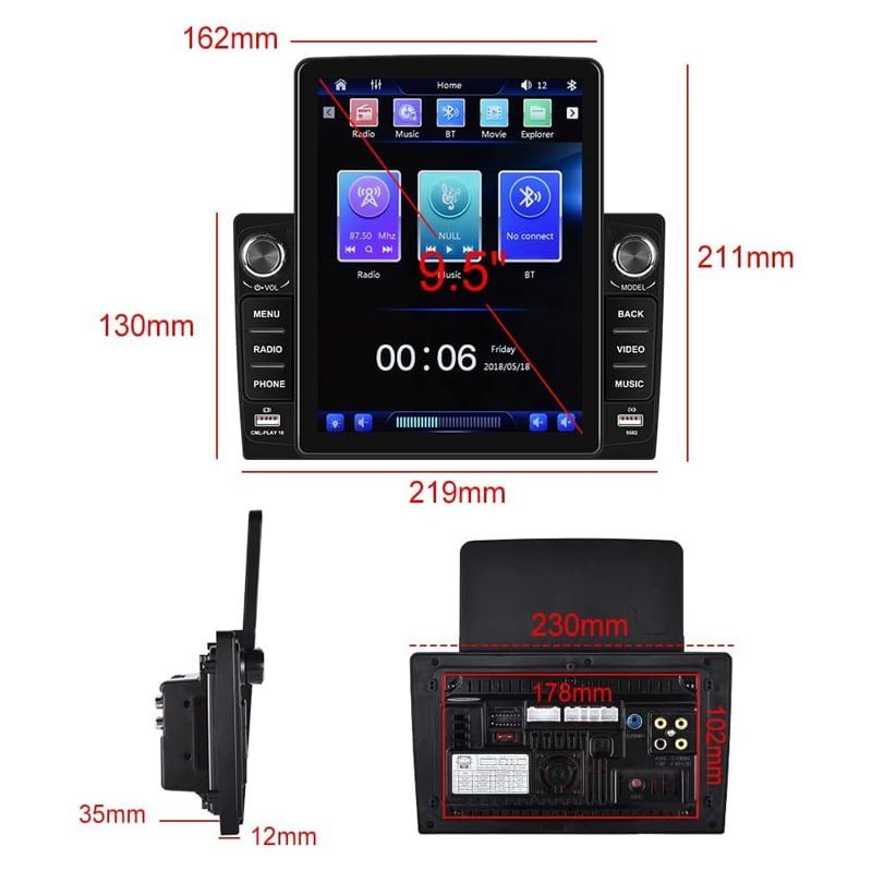 Οθόνη αυτοκινήτου 9.5" HD αφής 2DIN 2+32G 9582Α - Car multimedia player touch screen universal
