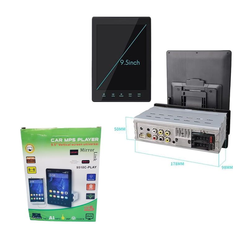 Ηχοσύστημα Αυτοκινήτου Universal 1DIN (Bluetooth/USB) με Οθόνη Αφής 9.5" - Car MP5 Player Vertical Screen Universal