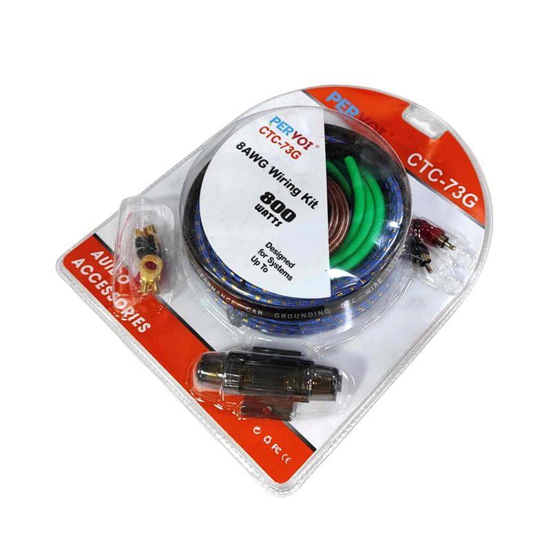 PERVOI Σετ Καλωδίων Ενισχυτή Αυτοκινήτου 800W CTC-73G - 8AWG Wiring Kit Car Cables