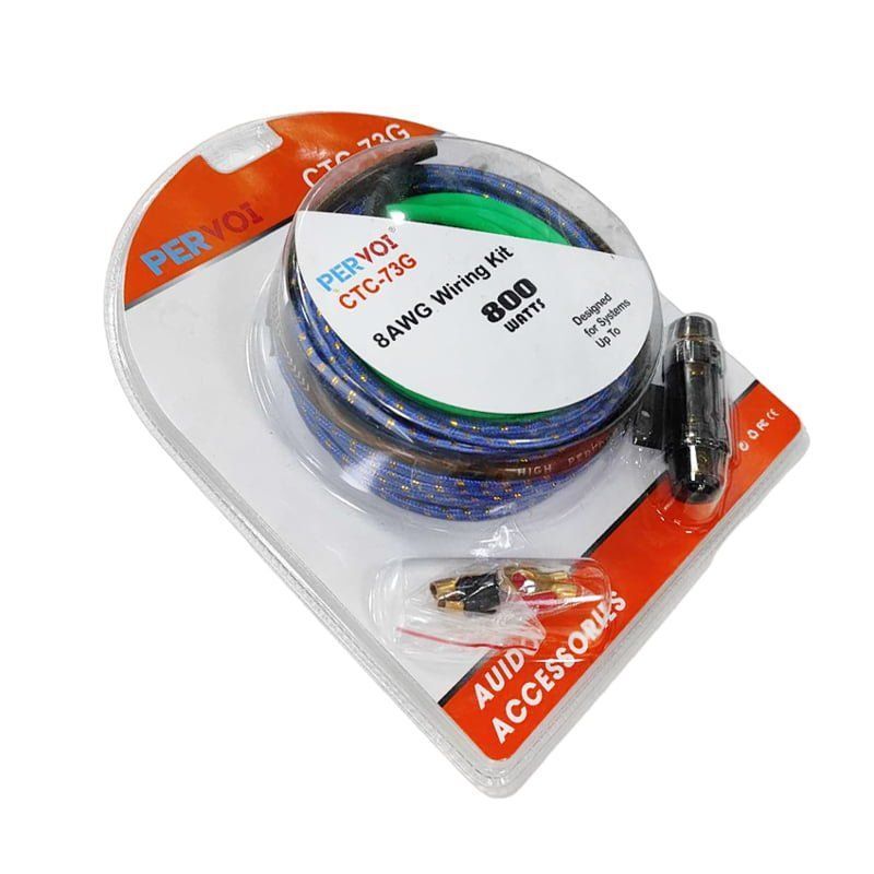 PERVOI Σετ Καλωδίων Ενισχυτή Αυτοκινήτου 800W CTC-73G - 8AWG Wiring Kit Car Cables