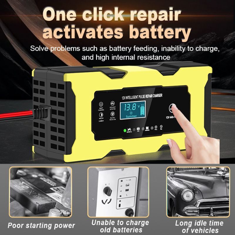 Φορτιστής Μπαταρίας Αυτοκινήτου 4Ah-100Ah 12V 6A - Intelligent Pulse Repair Charger XJB-139-02-1206