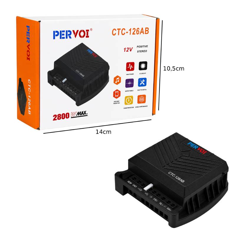 PerVoi Ενισχυτής Ήχου Αυτοκινήτου 12V 2800W CTC-126AB - Car Audio Amplifier