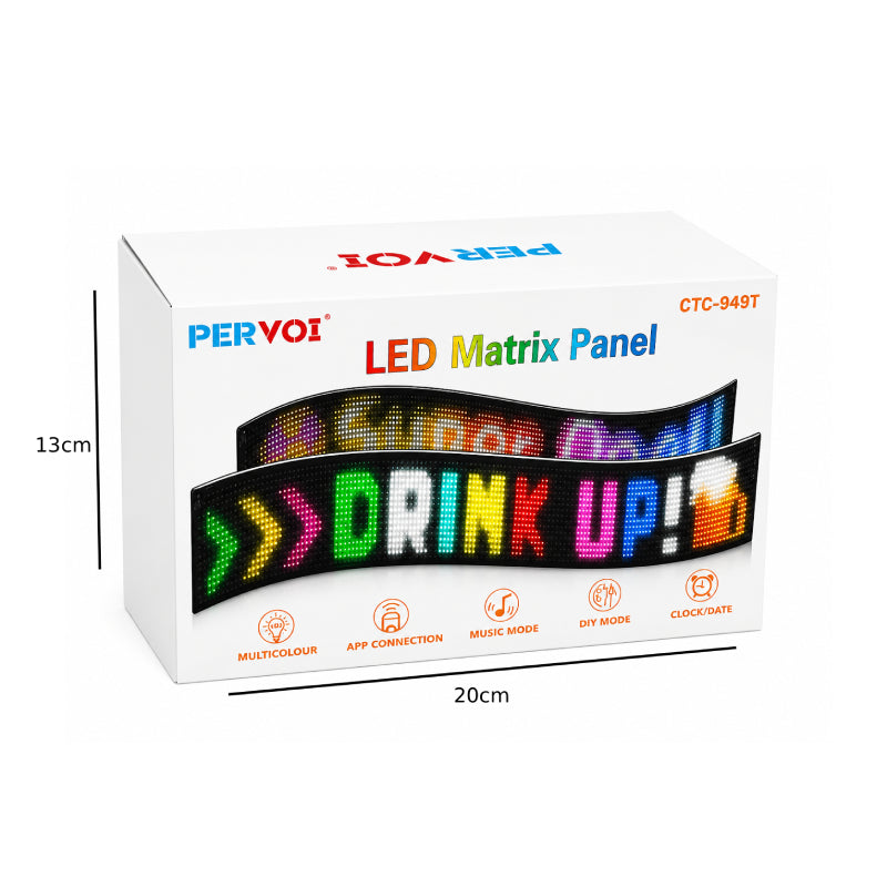 Pervoi Εύκαμπτη LED Matrix Οθόνη Πινακίδα με Bluetooth & Εφαρμογή 192 × 1762 mm CTC-949T - Flexible Bluetooth LED Matrix Display