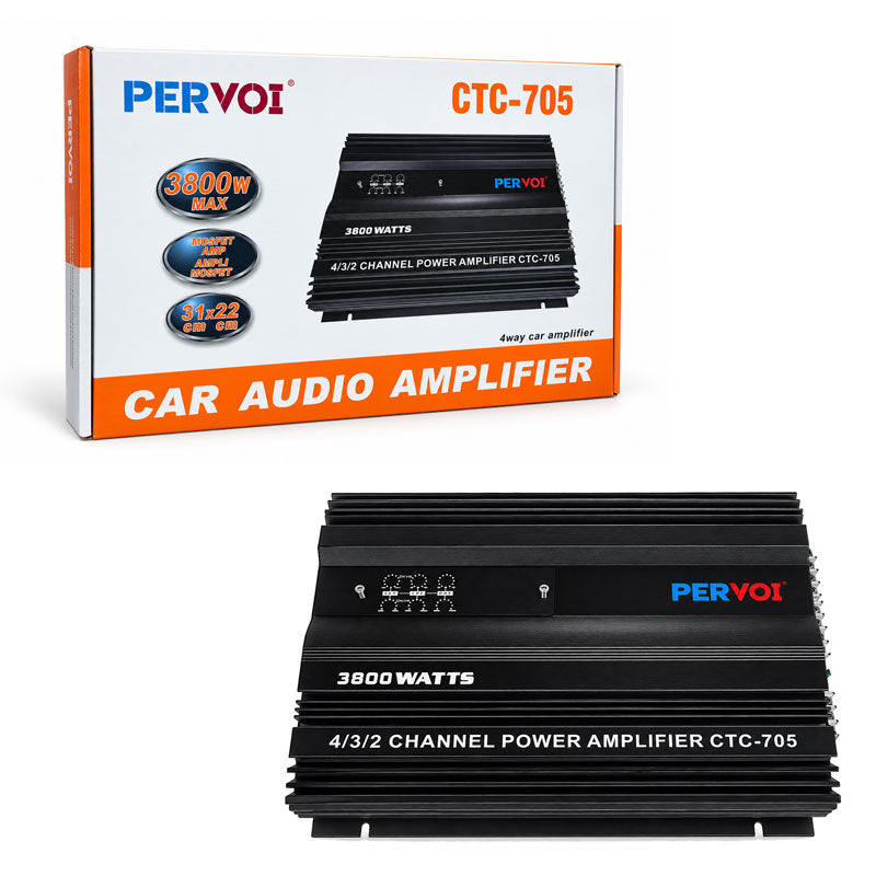 PerVoi Ενισχυτής Αυτοκινήτου 4/3/2 Καναλιών 3800W CTC-705 - Car Audio Amplifier