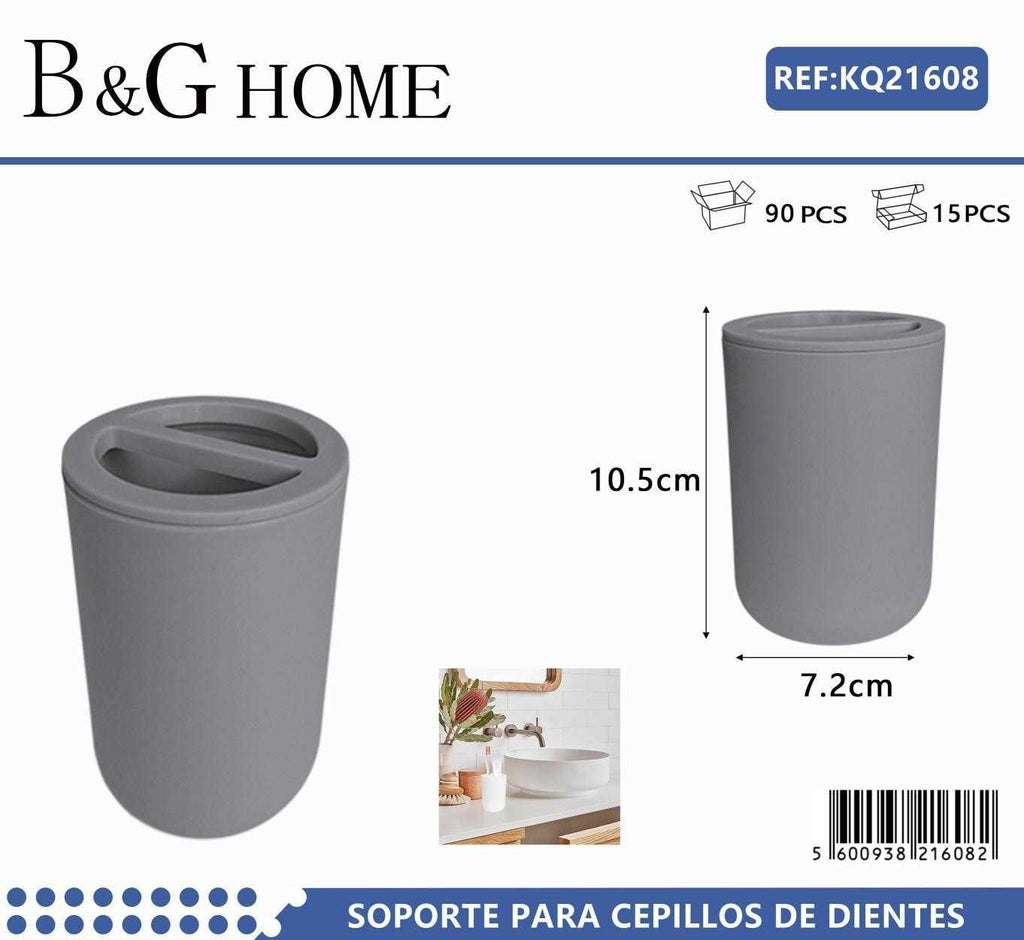 Θήκες οδοντόβουρτσας πλαστικές σε σετ 5Χ - Grey - 21608