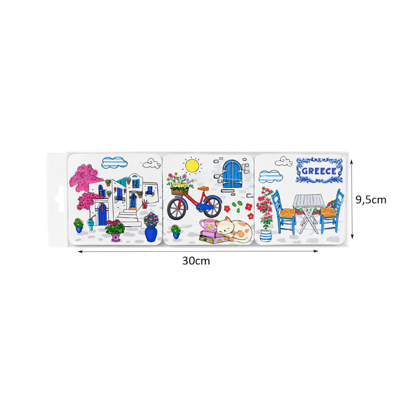 Σετ σουβέρ Greece 6τμχ - Coaster set 6pcs