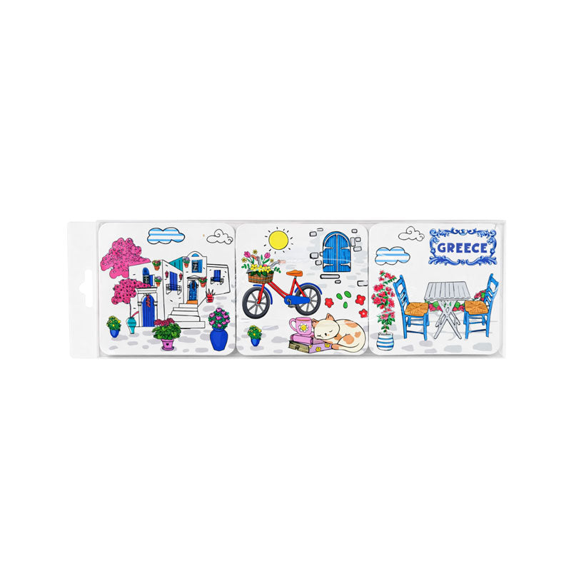 Σετ σουβέρ Greece 6τμχ - Coaster set 6pcs
