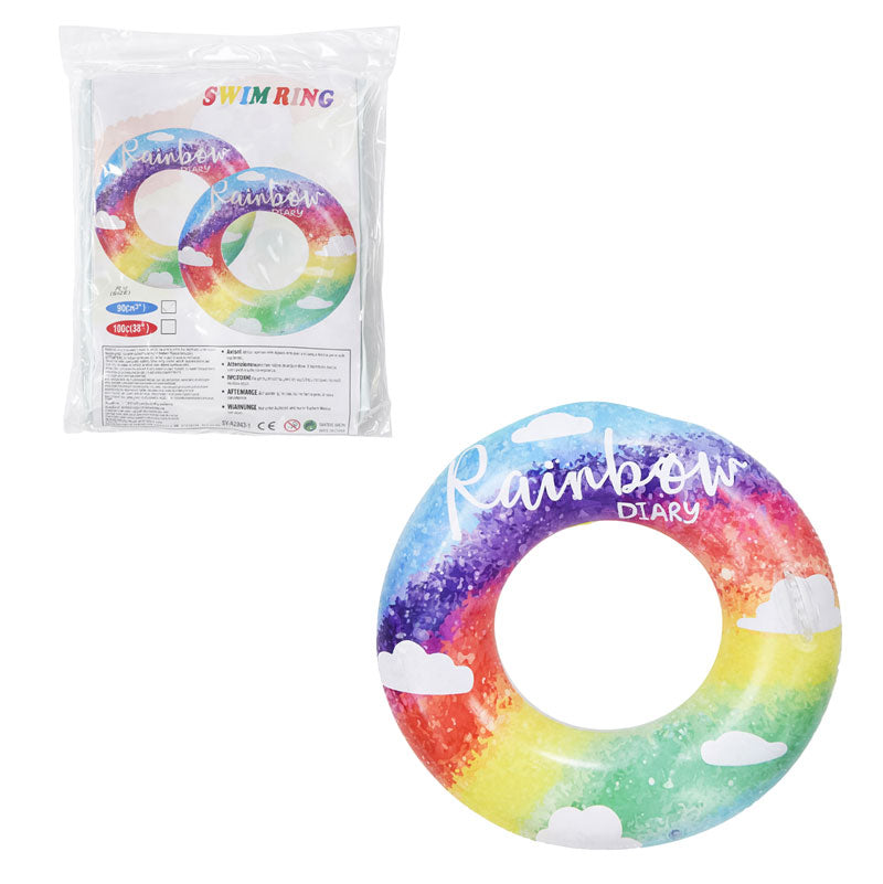 Φουσκωτό Σωσίβιο Κουλούρα Ουράνιο Τόξο 90cm - Inflatable Swim Ring Rainbow