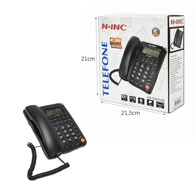 NINC Ενσύρματο Τηλέφωνο Γραφείου με Αναγνώριση Κλήσεων KX-T897CID - Wired Desk Telefone