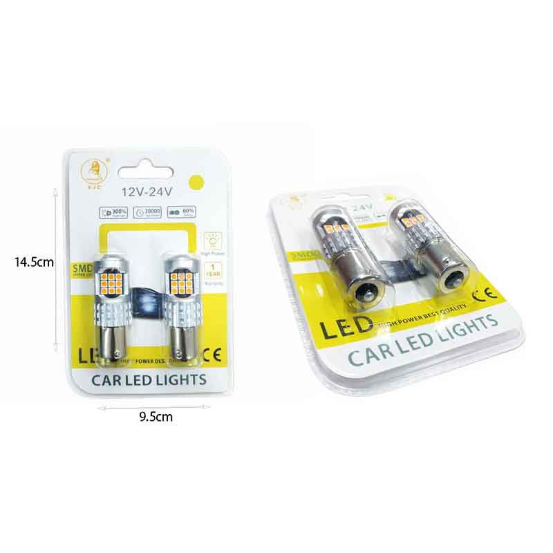 EJC Λάμπες LED Αυτοκινήτου 3030 24LED Κίτρινος Φωτισμός - Car LED Lights 3030 24LED Yellow Light