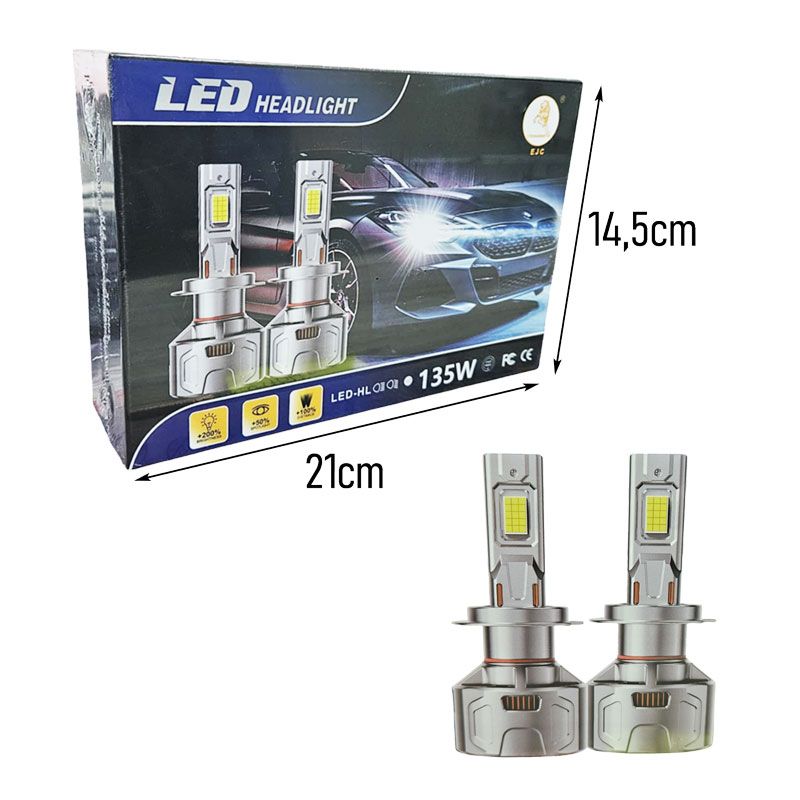 Λαμπες Αυτοκινήτου LED Headlight Υψηλής Φωτεινότητας 135W Σετ 2 Τεμαχίων H7 -  LED Headlight Car Bulbs