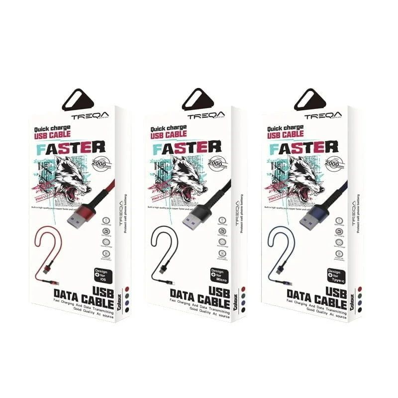 Treqa Καλώδιο φόρτισης USB Καλώδιο Type-C 2M CA-8563 - USB Cable Quick Charge