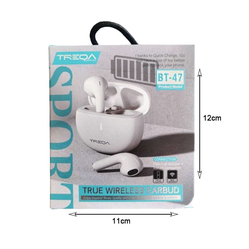 Treqa In-ear Bluetooth 5.0 Handsfree Ακουστικά και Θήκη Φόρτισης BT-47 - True Wireless Earbud