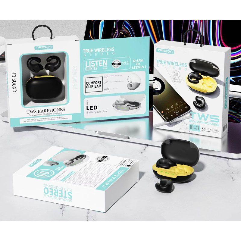 Treqa Earbud Bluetooth Handsfree Ασύρματα Ακουστικά με Θήκη Φόρτισης BT-37 - Wireless headset