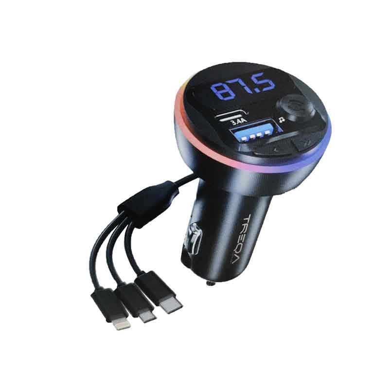 Treqa Πομπός αυτοκινήτου φορτιστής MP3 Player MP-3-7 RGB 3.1A – Car MP3