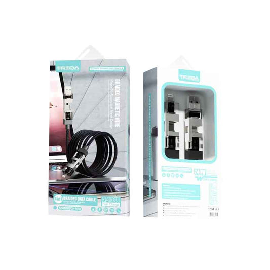 Treqa Καλώδιο Φόρτισης 4 σε 1 Μαγνητικό 240W Braided CA-8004 – 4 in 1 Magnetic 240W Braided Charging Cable