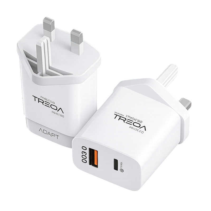 Treqa Φορτιστής Γρήγορης Φόρτισης PD 38W με Θύρα USB και Type C CH-635 - Fast Charging