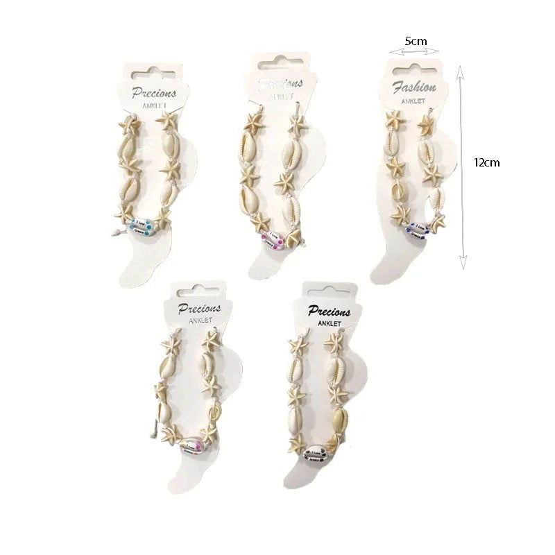 Βραχιόλι ποδιού με κοχύλια 12τεμ – Shell anklet