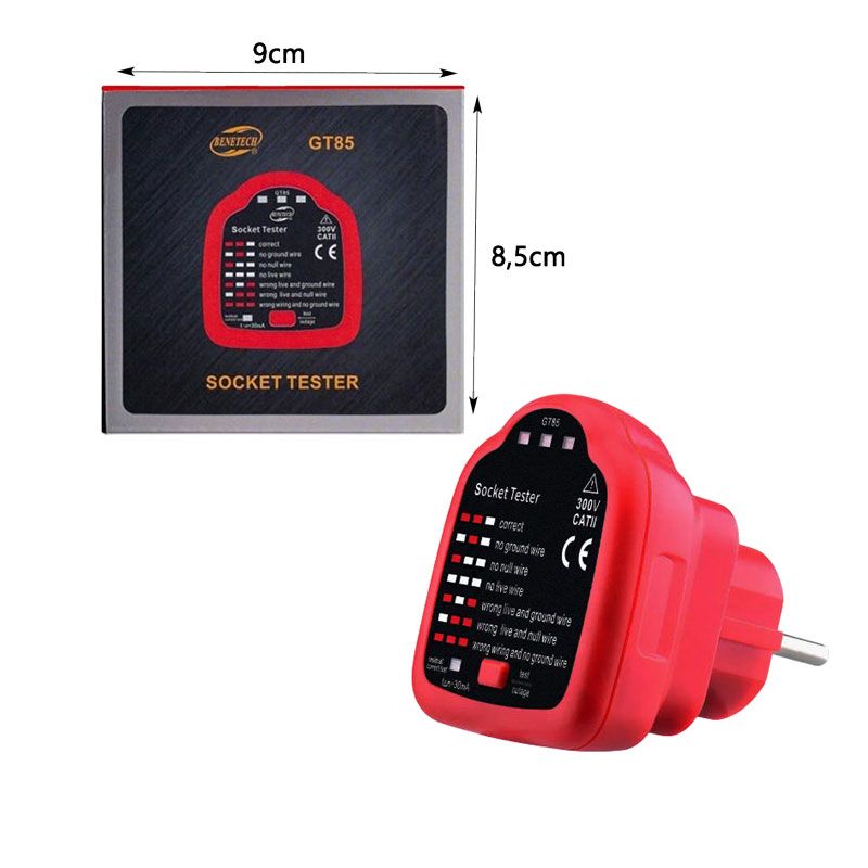 Benetech Δοκιμαστής Πρίζας Ρεύματος GT85 - Socket Tester