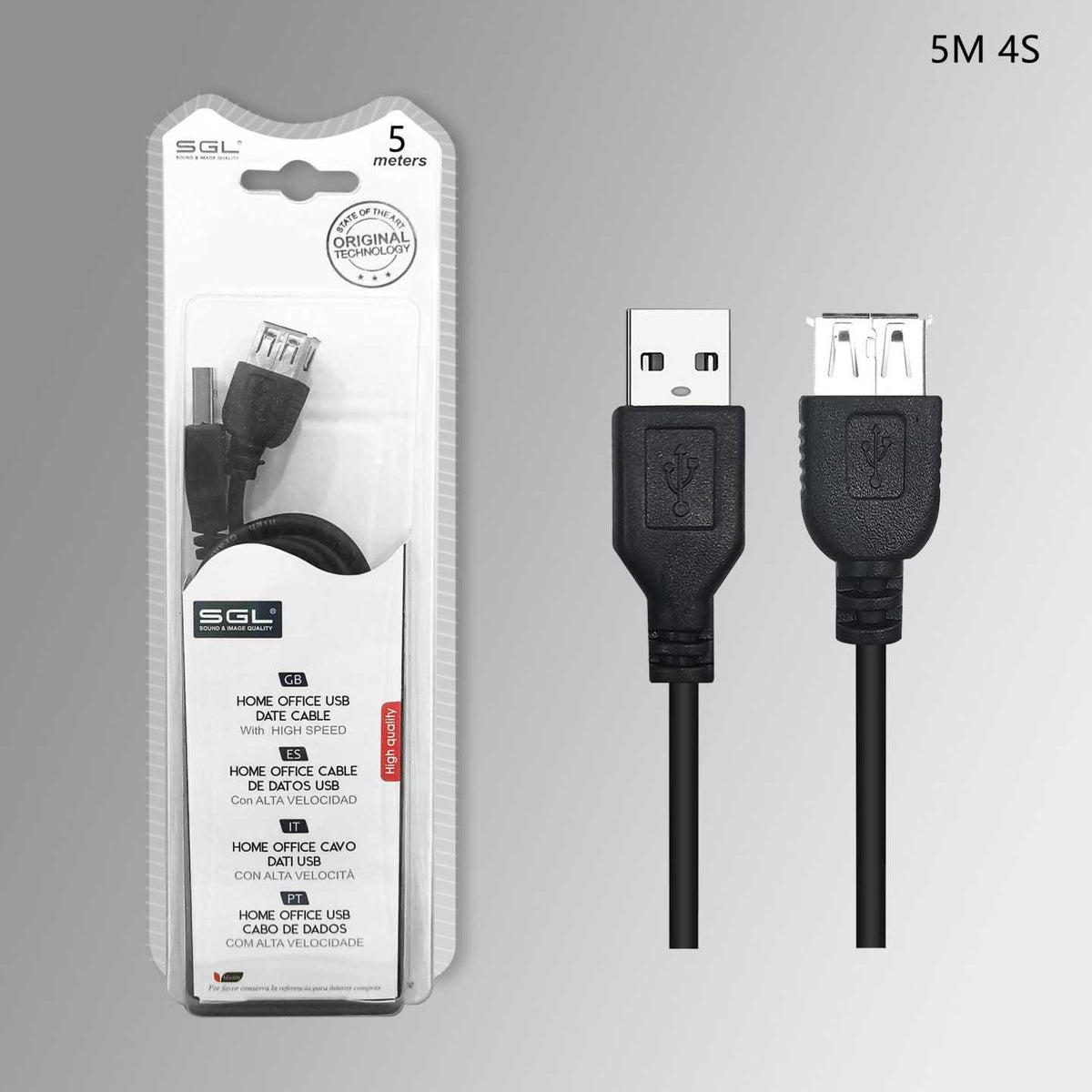 Καλώδιο USB 2.0 - 4S - Male/Female - 5m - 097237