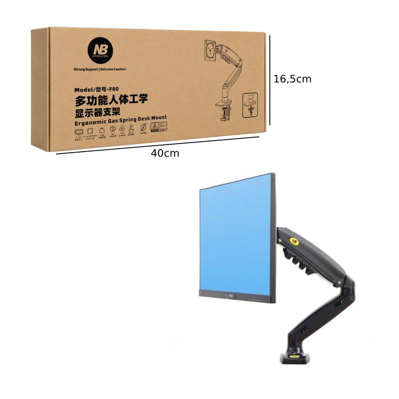 Βάση Οθόνης LED Monitor stand 17"-30" Upgraded Model F80 - Gas Strut Desktop Monitor Mount