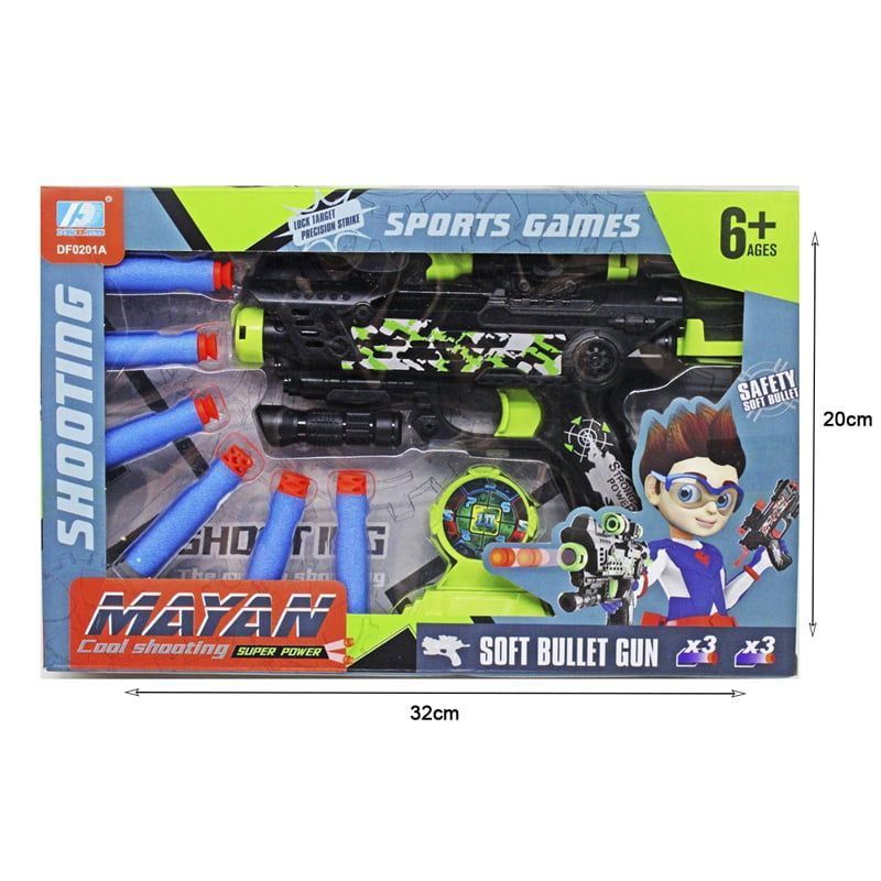 Παιχνίδι Όπλο με Μαλακές Σφαίρες 6+ DF0201A - Mayan Shooting Soft Bullet Gun Sports Game