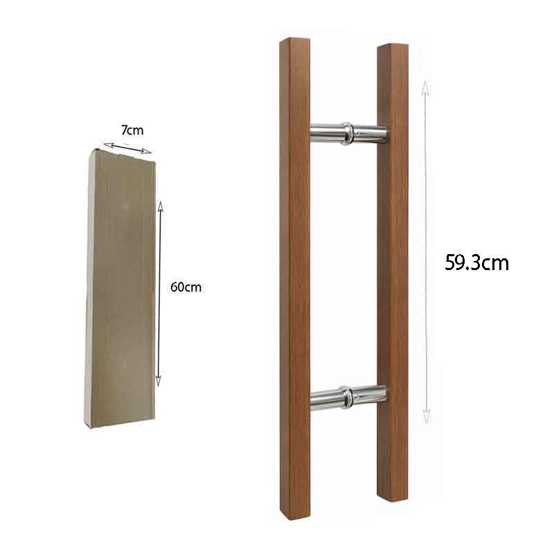 Λαβή Πόρτας Αλουμινίου με Σχέδιο Ξύλου 59.4cm – Aluminum Door Handle Wood Effect