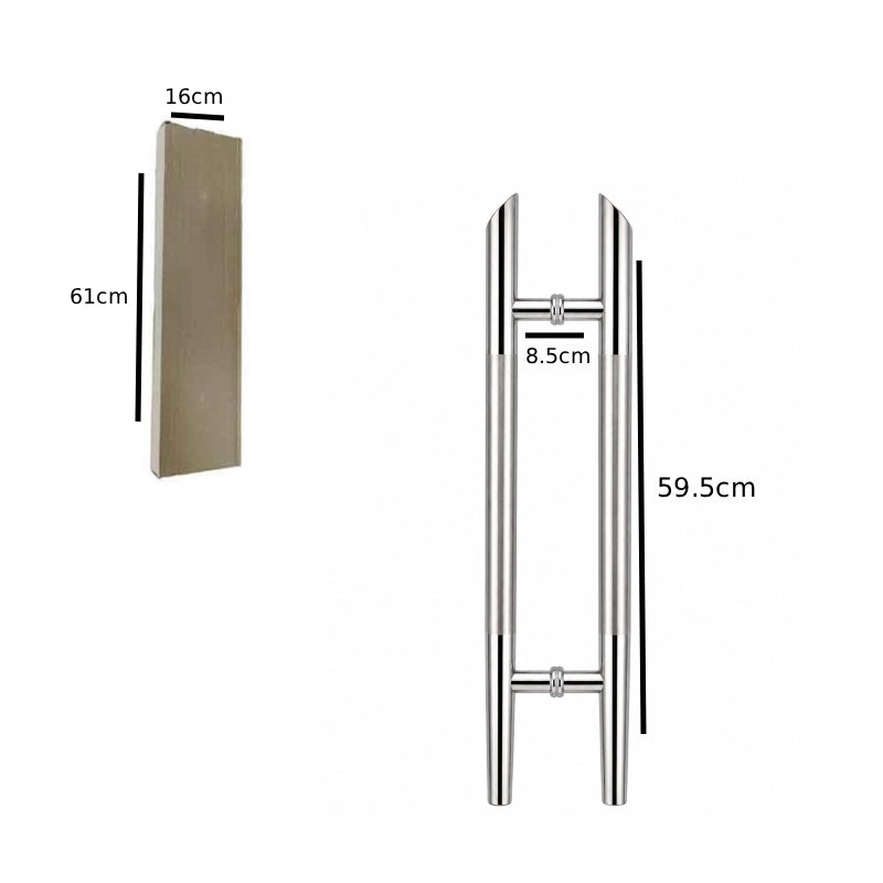 Ανοξείδωτη Λαβή Γυάλινης Πόρτας 59.5cm Διπλής Όψης - 59.5cm Stainless Steel Double-Sided Glass Door Handle