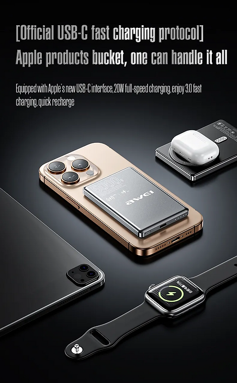 Μαγνητικό Powerbank ασύρματης φόρτισης - PA-30 - 5.000mah - AWEI - 022187 ΕΙΔΗ ΤΕΧΝΟΛΟΓΙΑΣ>Gadgets>Αξεσουάρ smartphone