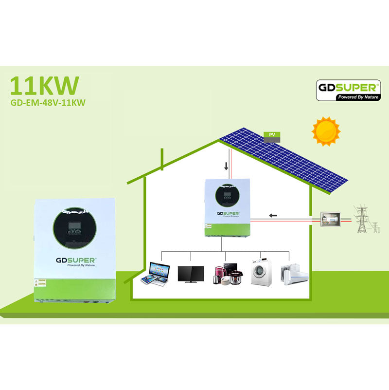 Υβριδικός Ηλιακός Μετατροπέας 11KW 48V GD Super για Φωτοβολταϊκά Συστήματα - GD Super 11KW 48V Hybrid Solar Inverter