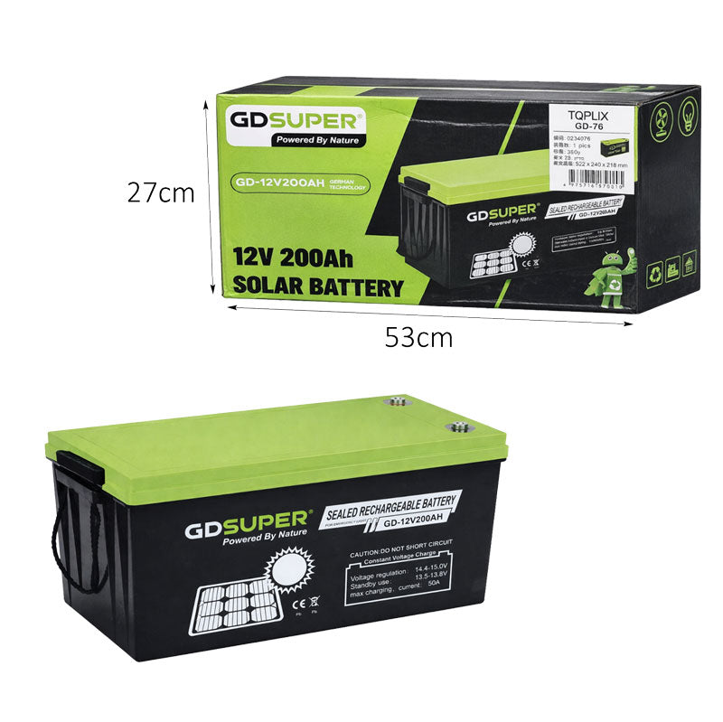 Μπαταρία Μολύβδου 12V 200Ah GD Super για Φωτοβολταϊκά Συστήματα GD-76 - GD Super 12V 200Ah Solar Battery
