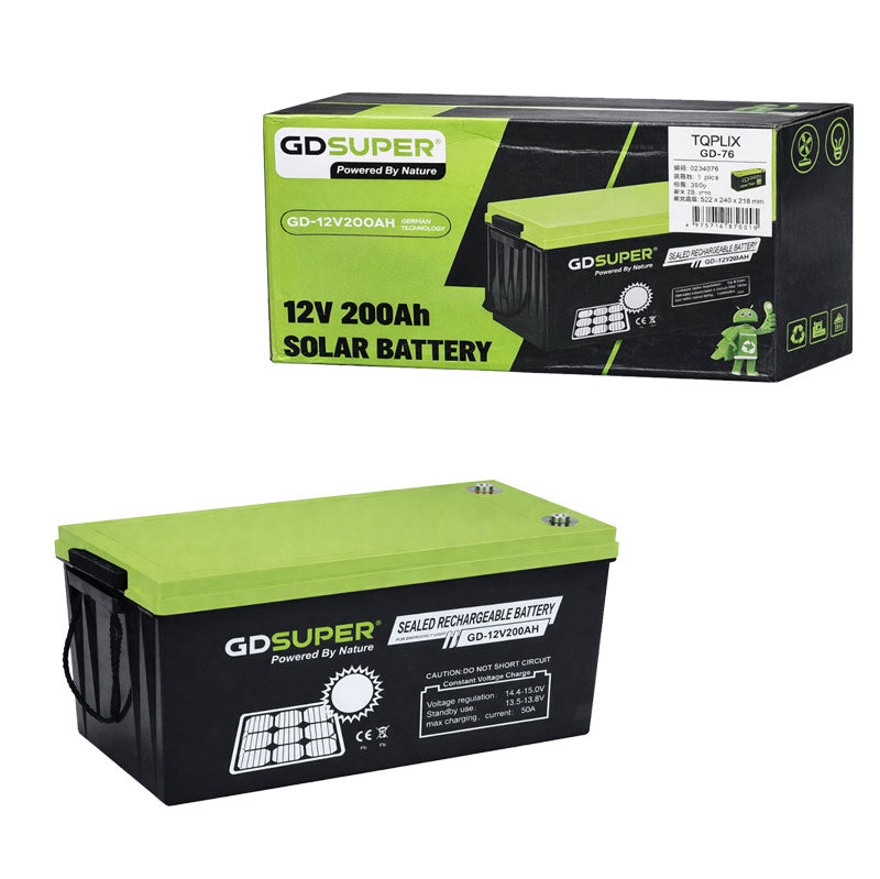 Μπαταρία Μολύβδου 12V 200Ah GD Super για Φωτοβολταϊκά Συστήματα GD-76 - GD Super 12V 200Ah Solar Battery