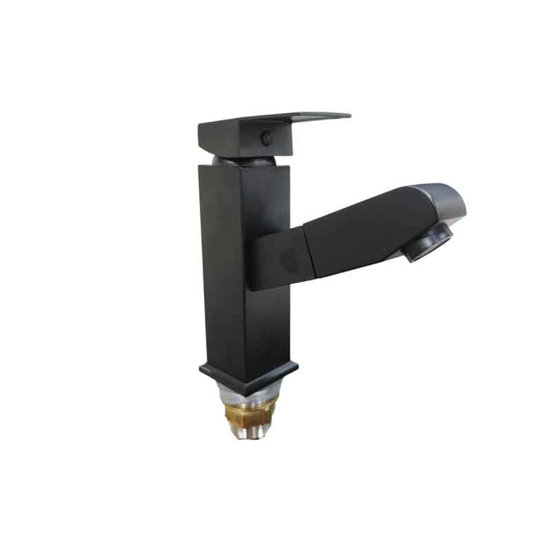 Sanitary Ware Μπαταρία Νιπτήρα Μαύρη με Μίκτη & Ανακλινόμενο Στόμιο - Black Bathroom Sink Faucet with Mixer