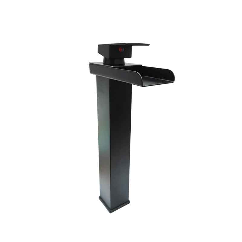 Sanitary Wares Μαύρη Μπαταρία Νιπτήρα με Ρουξούνι Καταρράκτη - Black Basin Faucet with Waterfall Spout