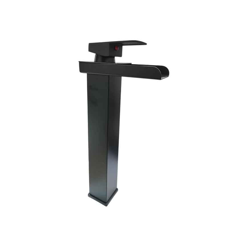 Sanitary Wares Μαύρη Μπαταρία Νιπτήρα με Ρουξούνι Καταρράκτη - Black Basin Faucet with Waterfall Spout