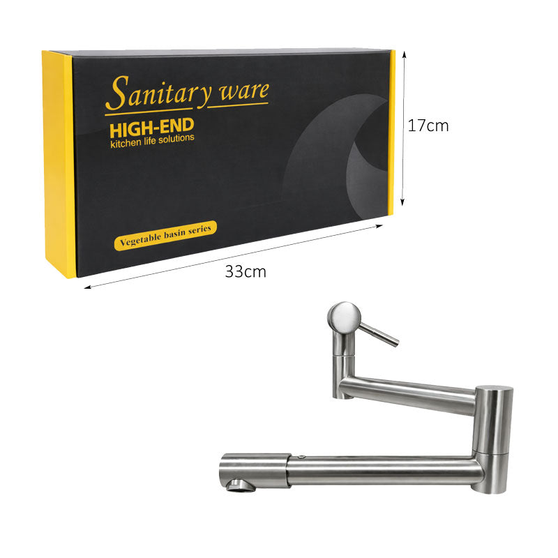 Sanitary Ware Αναδιπλούμενη Βρύση Τοίχου Κουζίνας Inox - Stainless Steel Wall Mounted Folding Kitchen Faucet Sanitary Ware